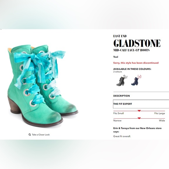 Fluevog East End Gladstone Mid-Calf Laceup Heeled Leather Boots Like New - Picture 11 of 16